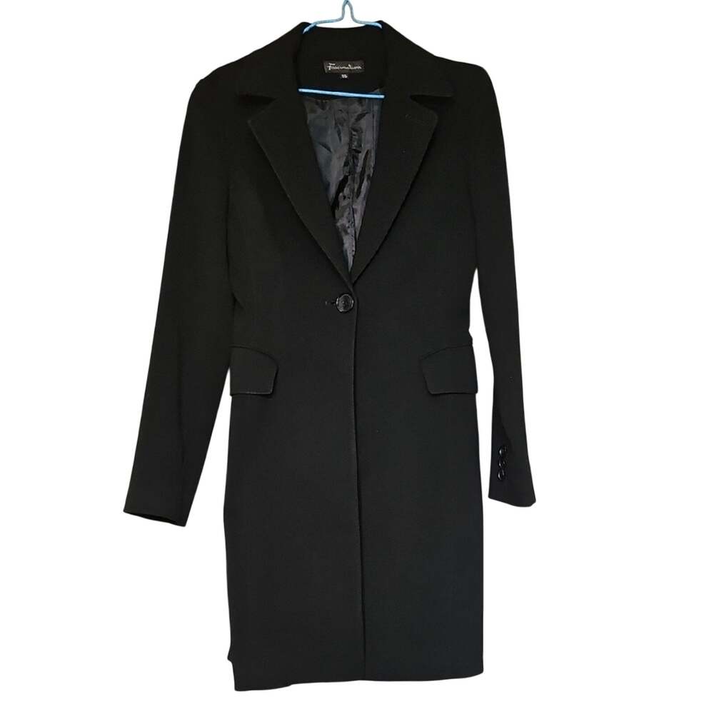 Black Trench Coat Tailored Silhouette Minimalist Design